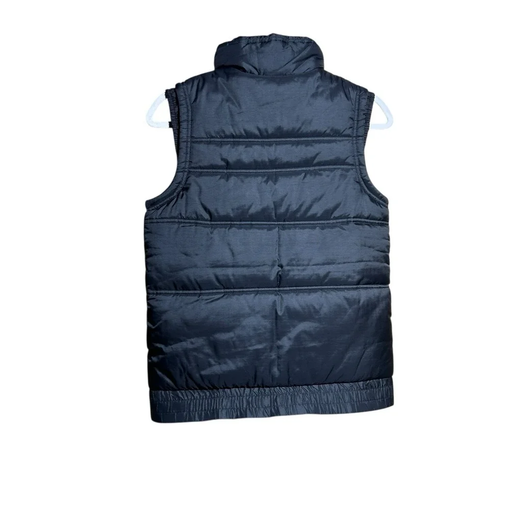 Nike Puffer Vest Youth Girls XL (16) Black & Pink‎ Thick Full Zip w/ Pockets